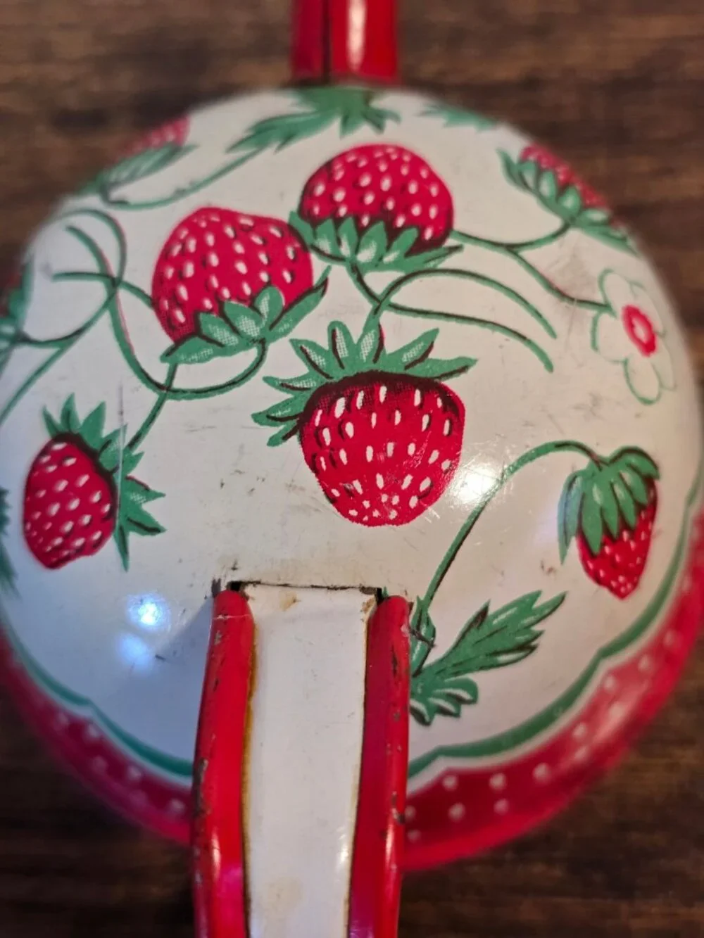 Vintage 1950s Wolverine Strawberry Toy Tea Tin Canister Set 13 pc set READ - Picture 12 of 16